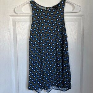 J. Crew tank top blouse green patterned size 0
